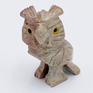 Owl Figurine Hand Carved Soapstone Peru